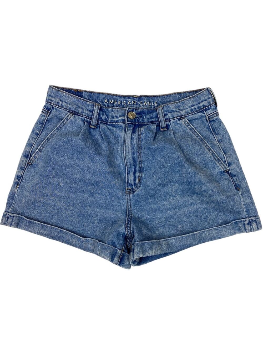 American Eagle Womens High Rise Pleat Front Jean Shorts Size 6